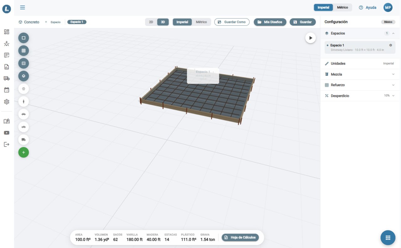 App de Concreto de Luminio Universe